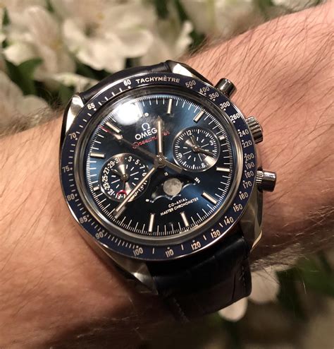 omega speedmaster blue side of the moon moonphase|omega speedmaster moonphase for sale.